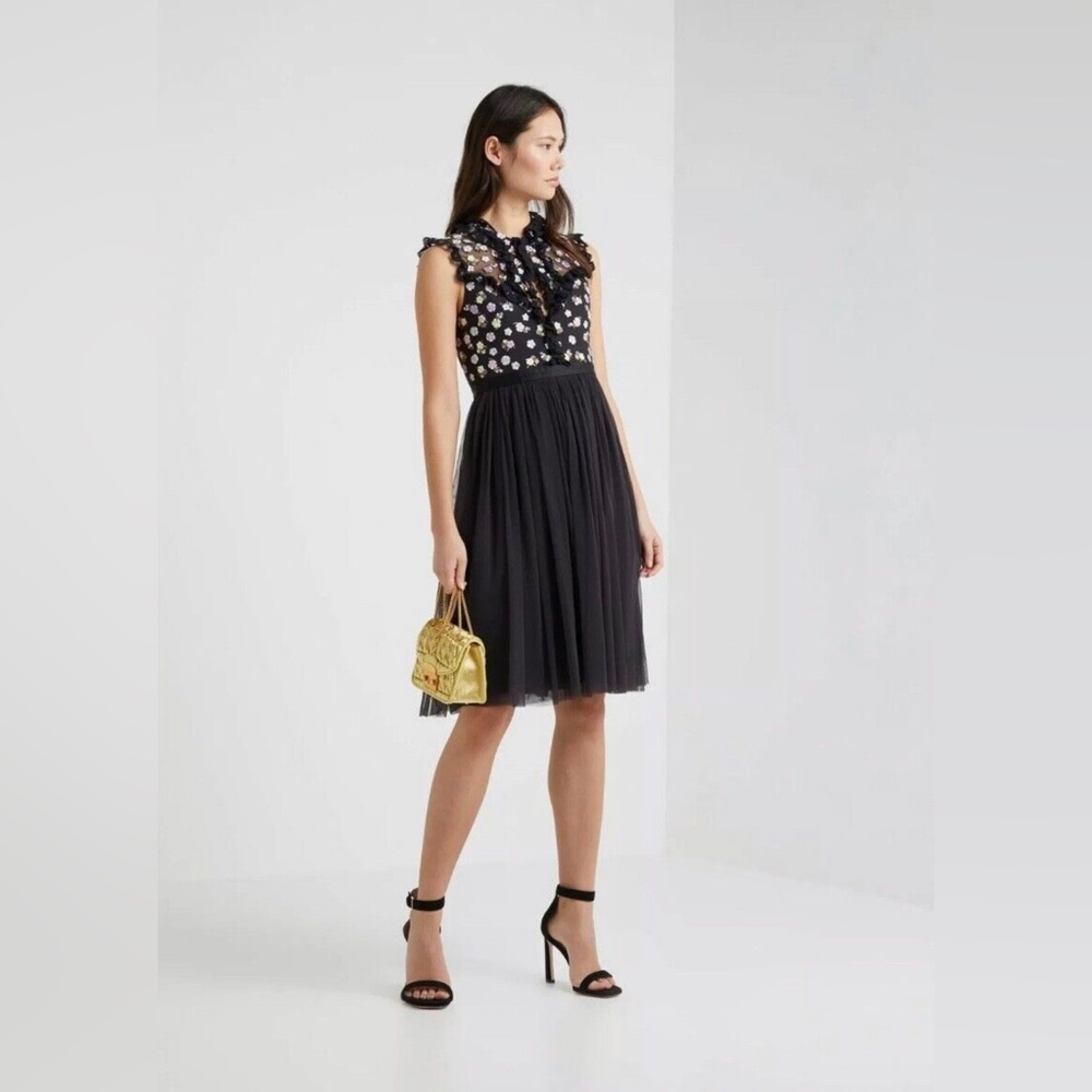 Needle & Thread Black Utopia Midi Dress Size 2 🖤